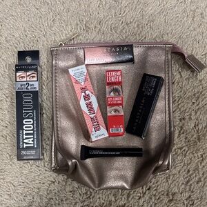 Bundle of 6 Brow/Lash Deluxe Size + Sephora Cosmetic bag in Metallic Rose